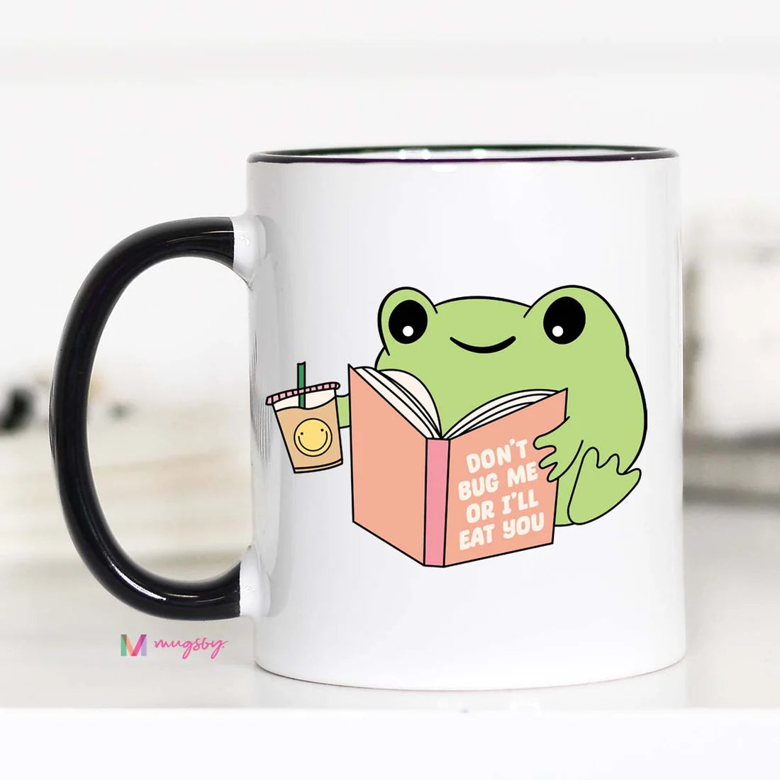 Don't Bug me or I'll Eat You Coffee Mug, Book - Black