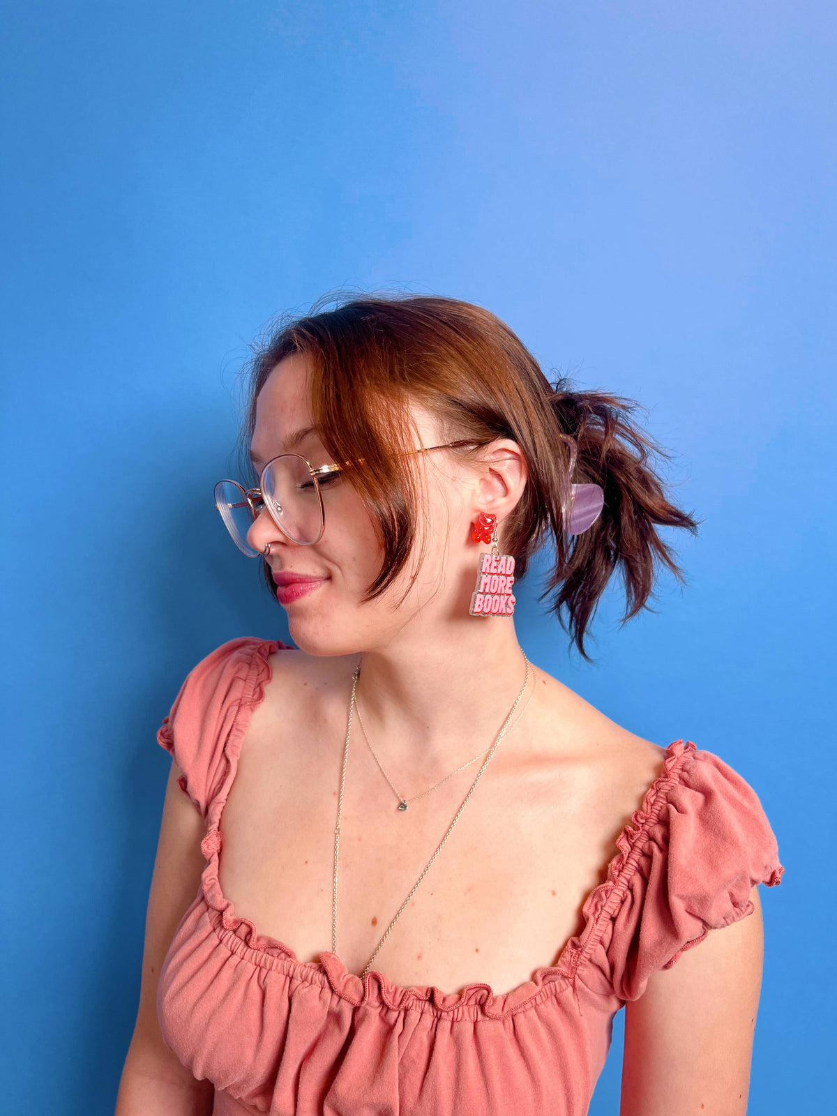 Read More Books Glitter Earrings, Lightweight Acrylic Dangle