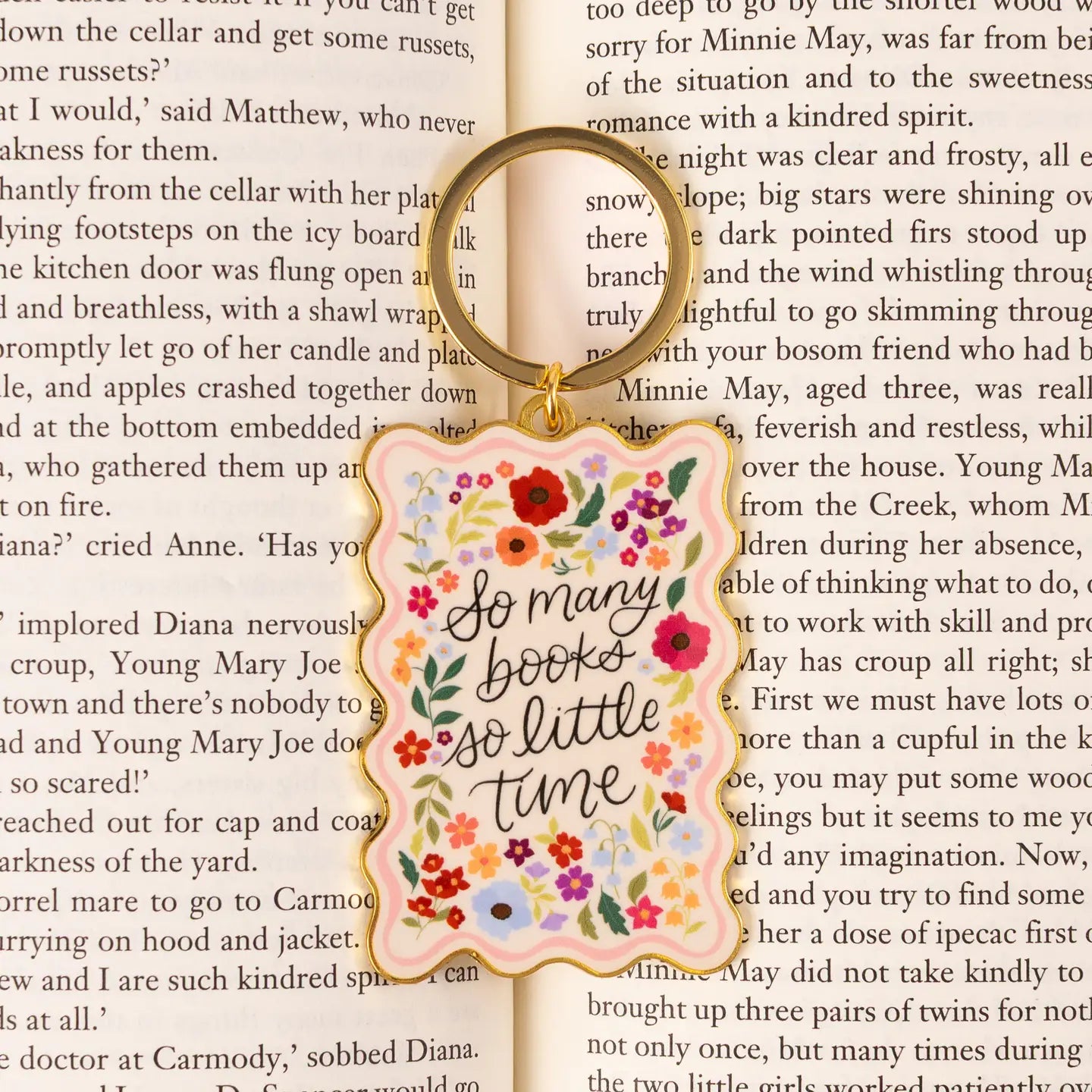 So Many Books Metal Keychain