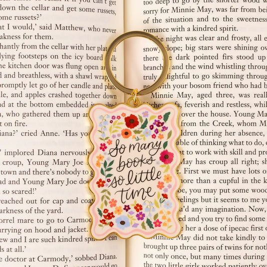 So Many Books Metal Keychain