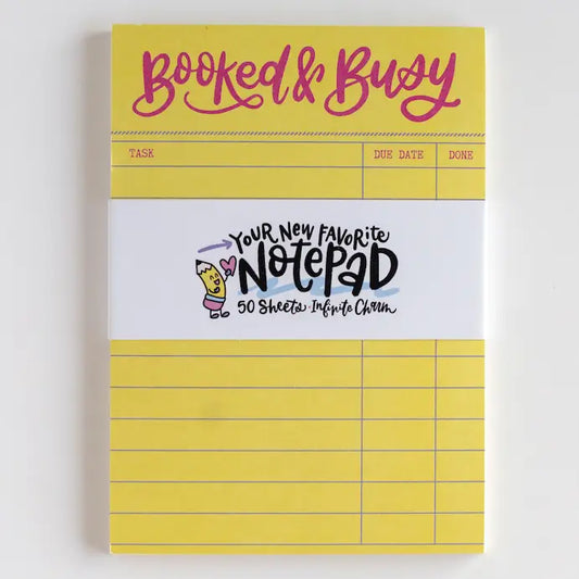 Booked and Busy Notepad – Cute Bookish Reading Stationery