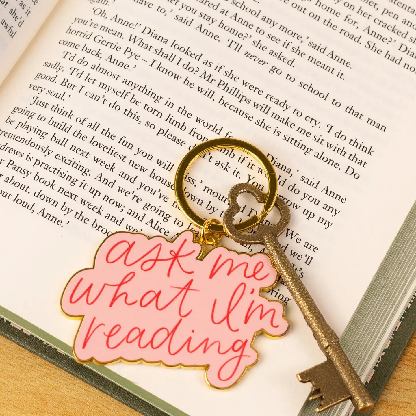 Ask Me What I'm Reading Metal Keychain