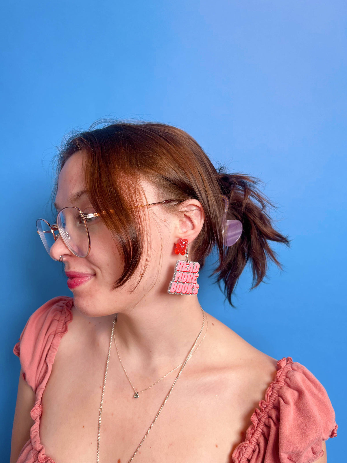 Read More Books Glitter Earrings, Lightweight Acrylic Dangle
